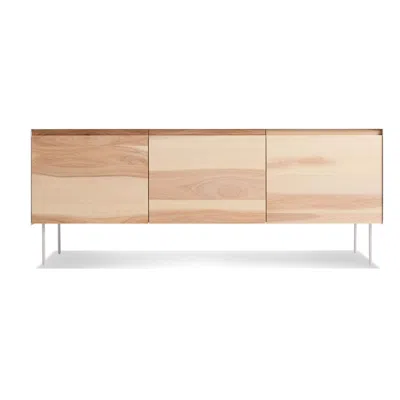 Blu Dot Clad 3 Door Credenza In Hickory/white