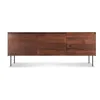 Blu Dot Clad 3 Door Credenza In Walnut/oblivion