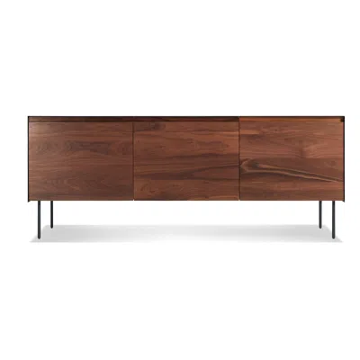 Blu Dot Clad 3 Door Credenza In Walnut/oblivion