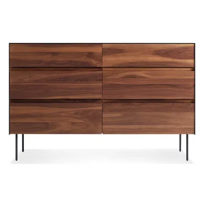 Blu Dot Clad 6 Drawer Dresser In Walnut/oblivion