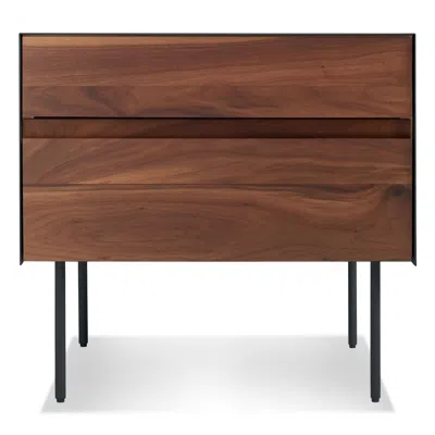 Blu Dot Clad Nightstand In Walnut/oblivion