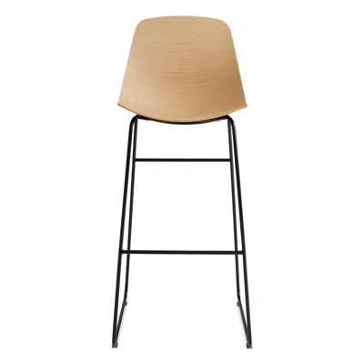 Blu Dot Clean Cut Barstool With Sled Leg - White Oak / Barstool In Brown