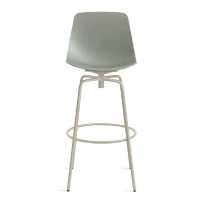 Blu Dot Clean Cut Swivel Barstool In Grey Green