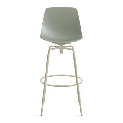 Blu Dot Clean Cut Swivel Stool - Barstool / Grey Green In Gray