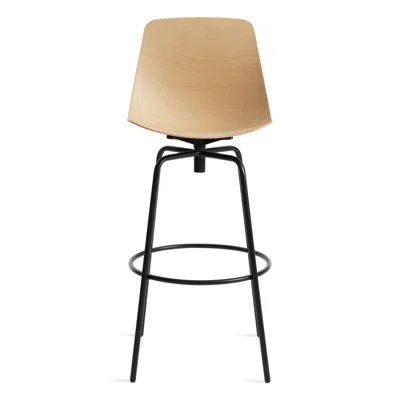 Blu Dot Clean Cut Swivel Stool - Barstool / White Oak In Brown