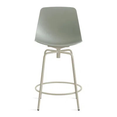 Blu Dot Clean Cut Swivel Stool - Counter Stool / Grey Green In Gray