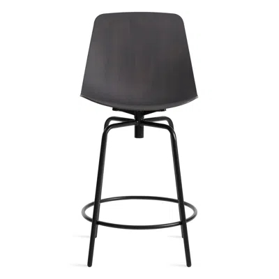 Blu Dot Clean Cut Swivel Stool - Counter Stool / Oblivion In Black