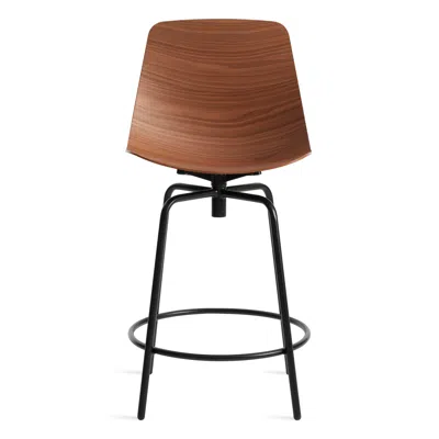 Blu Dot Clean Cut Swivel Stool - Counter Stool / Walnut In Brown