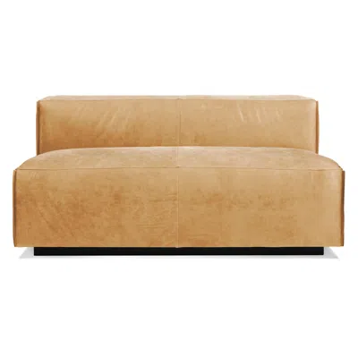 Blu Dot Cleon 56" Armless Sofa - Camel Leather In Brown