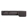 Blu Dot Cleon Large Left Leather Sectional Sofa In Slate Leather