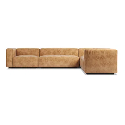 Blu Dot Cleon Large Sectional Sofa - Camel Leather / Left In Brown