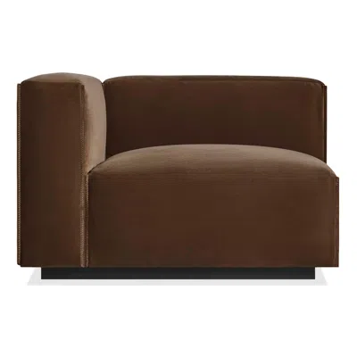 Blu Dot Cleon Left Arm Lounge Chair In Coffee Velvet