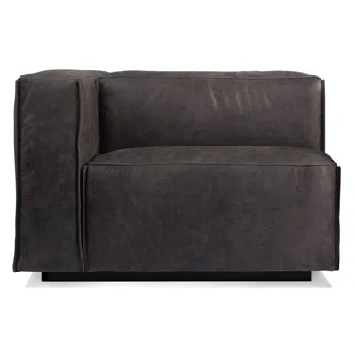 Blu Dot Cleon Left Arm Lounge Chair In Slate Leather