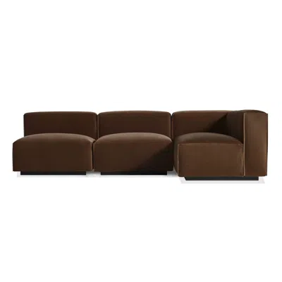 Blu Dot Cleon Medium Left Sectional Sofa In Coffee Velvet