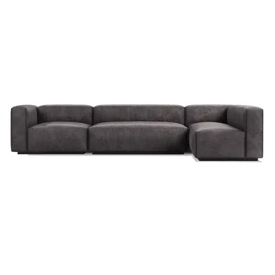 Blu Dot Cleon Medium+ Left Sectional Sofa In Slate Leather