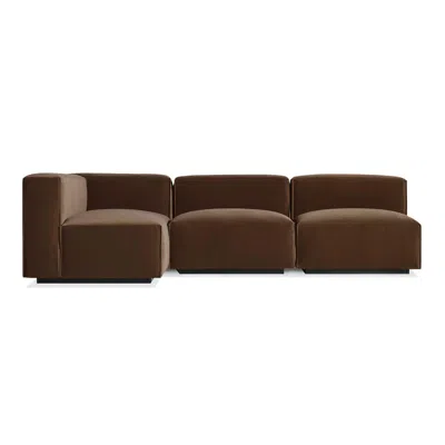 Blu Dot Cleon Medium Right Sectional Sofa In Coffee Velvet