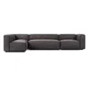 Blu Dot Cleon Medium+ Right Sectional Sofa In Slate Leather