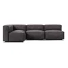 Blu Dot Cleon Medium Right Sectional Sofa In Slate Leather
