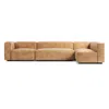 Blu Dot Cleon Medium+ Sectional Sofa - Camel Leather / Left In Brown