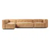 Blu Dot Cleon Medium+ Sectional Sofa - Camel Leather / Right In Brown