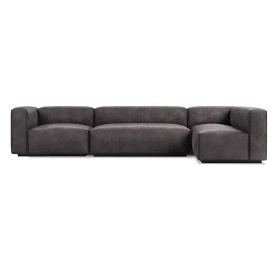 Blu Dot Cleon Medium+ Sectional Sofa - Slate Leather / Left