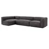 Blu Dot Cleon Medium+ Sectional Sofa - Slate Leather / Right