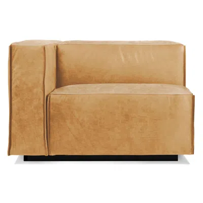 Blu Dot Cleon One Arm Lounge Chair - Camel Leather / Left In Brown