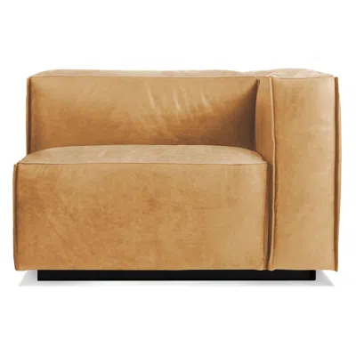 Blu Dot Cleon One Arm Lounge Chair - Camel Leather / Right In Brown
