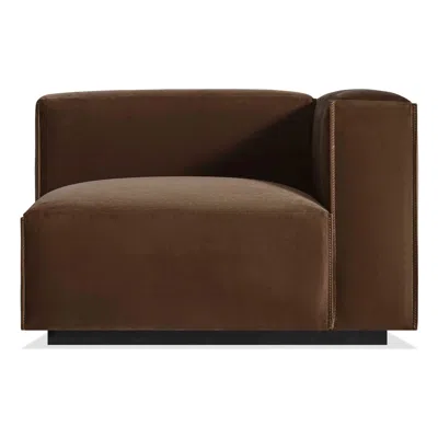 Blu Dot Cleon One Arm Lounge Chair - Coffee Velvet / Right