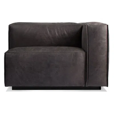 Blu Dot Cleon One Arm Lounge Chair - Slate Leather / Right