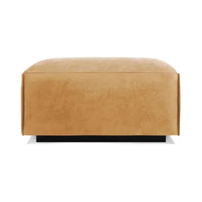 Blu Dot Cleon Ottoman - Camel Leather In Brown
