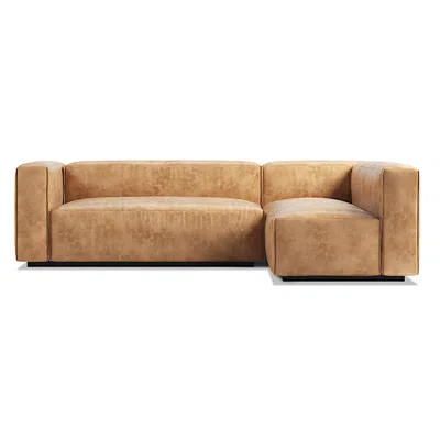 Blu Dot Cleon Small Left Sectional Sofa In Camel Leather