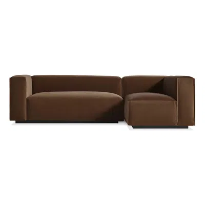 Blu Dot Cleon Small Left Sectional Sofa In Coffee Velvet