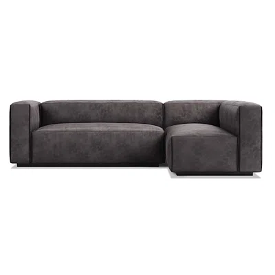 Blu Dot Cleon Small Left Sectional Sofa In Slate Leather