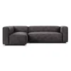 Blu Dot Cleon Small Right Sectional Sofa In Slate Leather