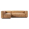 Blu Dot Cleon Small Sectional Sofa - Camel Leather / Right In Brown