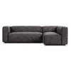Blu Dot Cleon Small Sectional Sofa - Slate Leather / Left