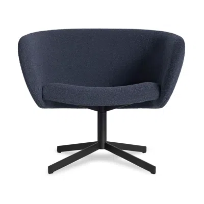 Blu Dot Close Encounter Swivel Lounge Chair In Elora Navy