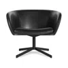 Blu Dot Close Encounter Swivel Lounge Chair In Onyx Leather