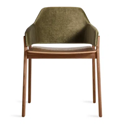 Blu Dot Clutch Chair - Moss Velvet In Green