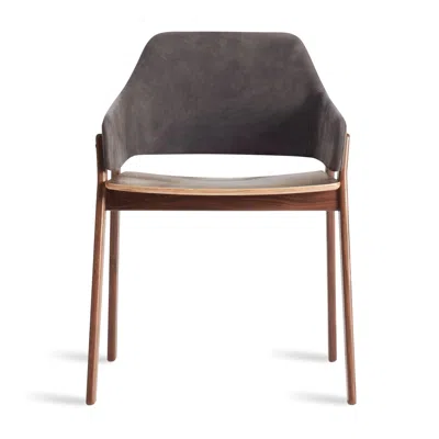 Blu Dot Clutch Chair - Slate Leather / Walnut