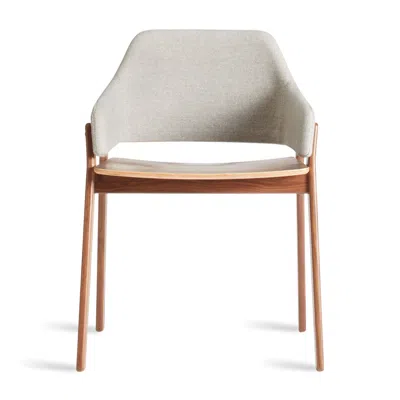 Blu Dot Clutch Dining Chair In Edwards Light Grey/walnut