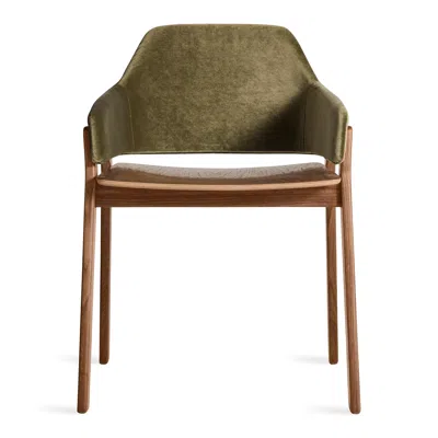 Blu Dot Clutch Dining Chair In Moss Velvet