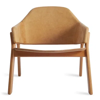 Blu Dot Clutch Lounge Chair In Camel Leather/white Oak