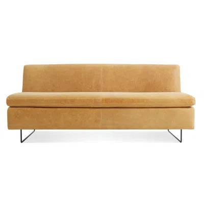 Blu Dot Clyde Armless Sofa In Camel Leather