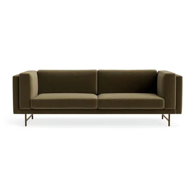 Blu Dot Coffer 96" Sofa - Moss Velvet In Green