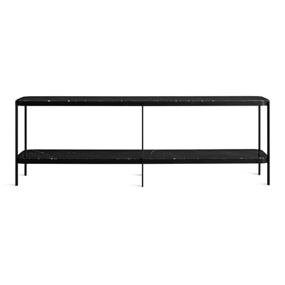 Blu Dot Comehither Long And Low Console Table In Black Marble
