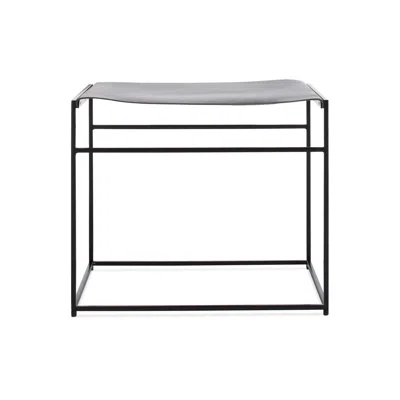 Blu Dot Common Leather Stool - Black / Night Leather