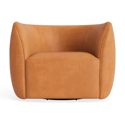 Blu Dot Council Swivel Lounge Chair - Butterscotch Leather