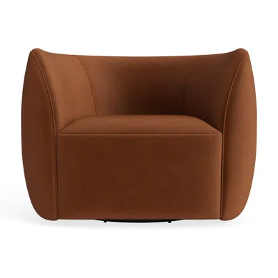 Blu Dot Council Swivel Lounge Chair - Copper Velvet